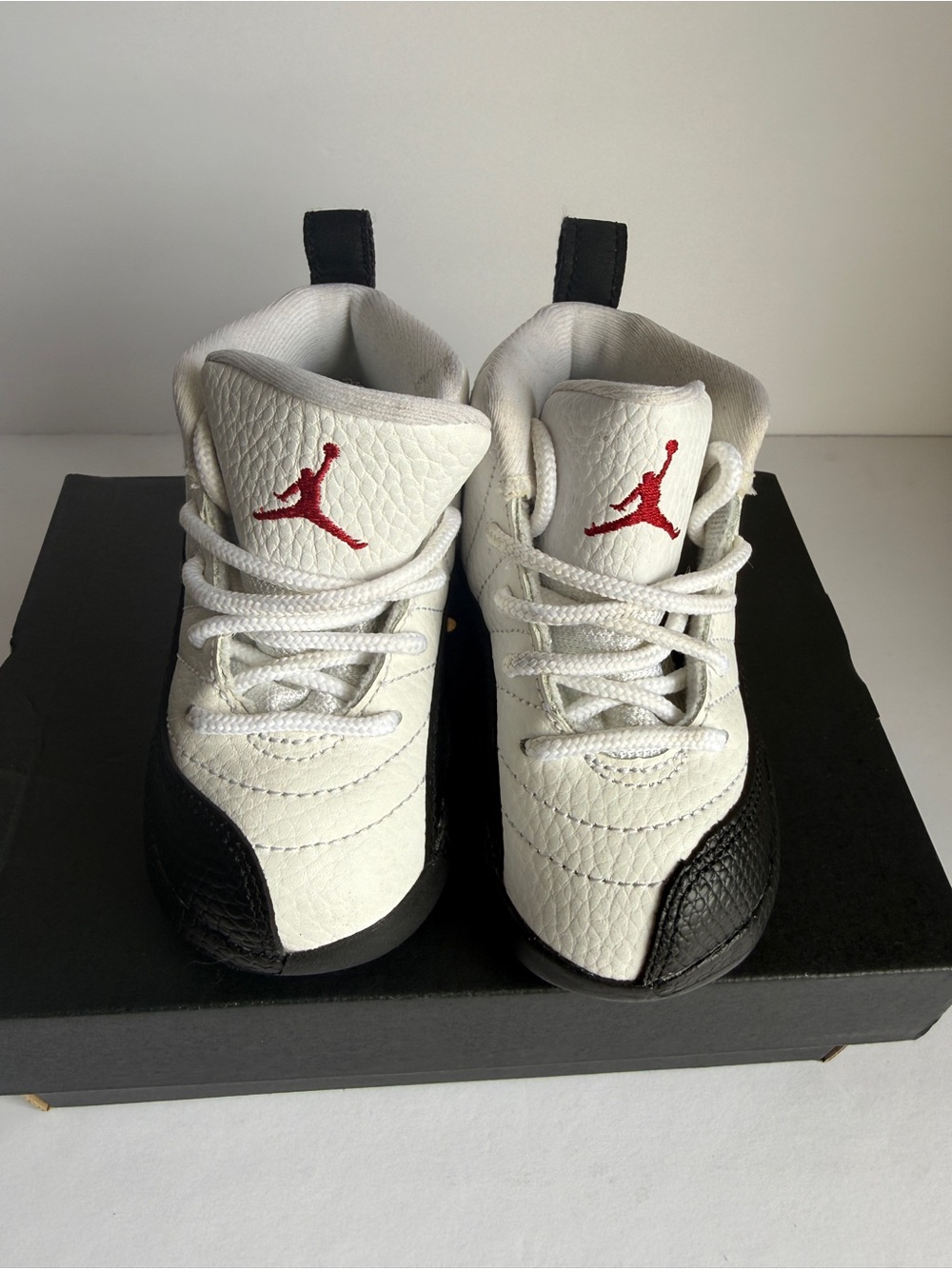 Jordan Kids White and Black Sneakers with Red Jumpman